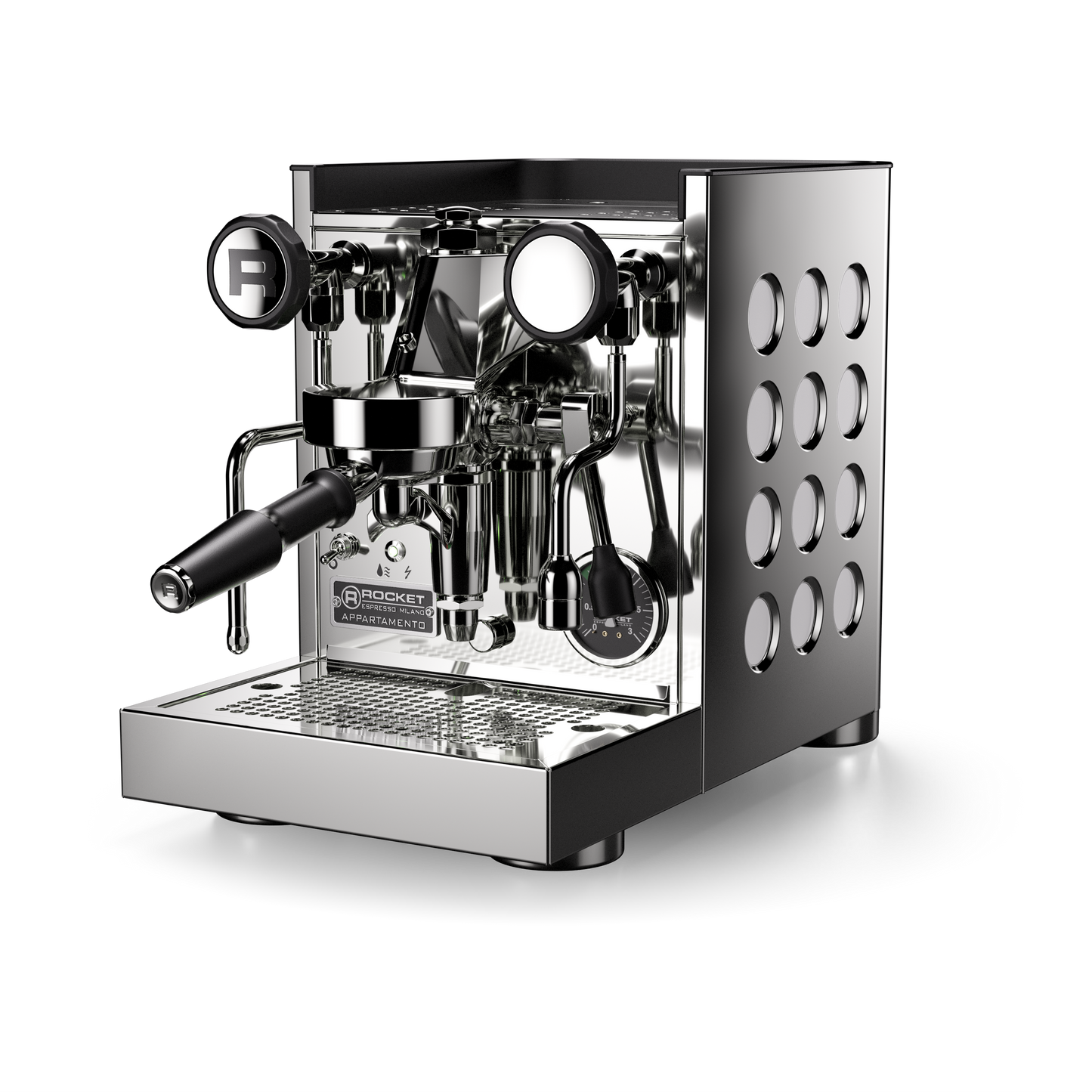 Chrome White Rocket Espresso Appartamento TCA Front view at official Rocket dealer FREKKO