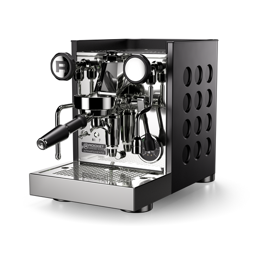 Black Chrome Rocket Espresso Appartamento TCA Front view at official Rocket dealer FREKKO