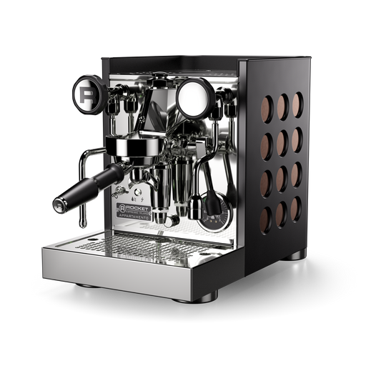Black Copper Rocket Espresso Appartamento TCA Front view at official Rocket dealer FREKKO