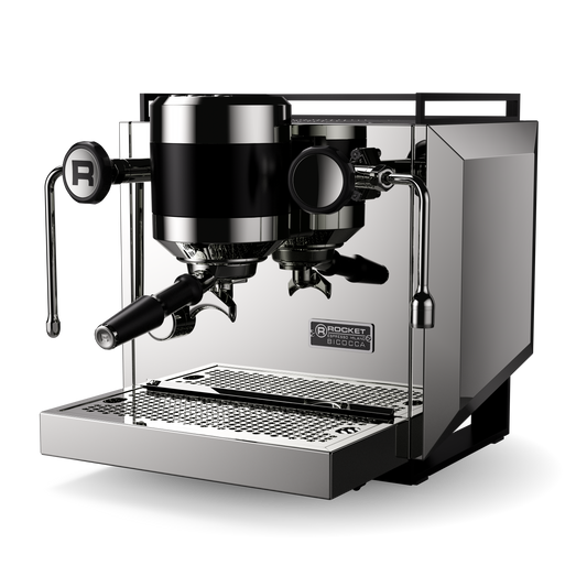 Chrome Rocket Espresso Bicocca Espresso Machine Dual boiler Chrome FREKKO